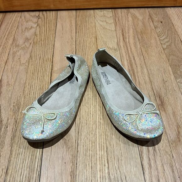 Kenneth Cole Reaction Women’s Gold Shimmer Glittery Ballet Flats Size 5 Shoes - Picture 6 of 6
